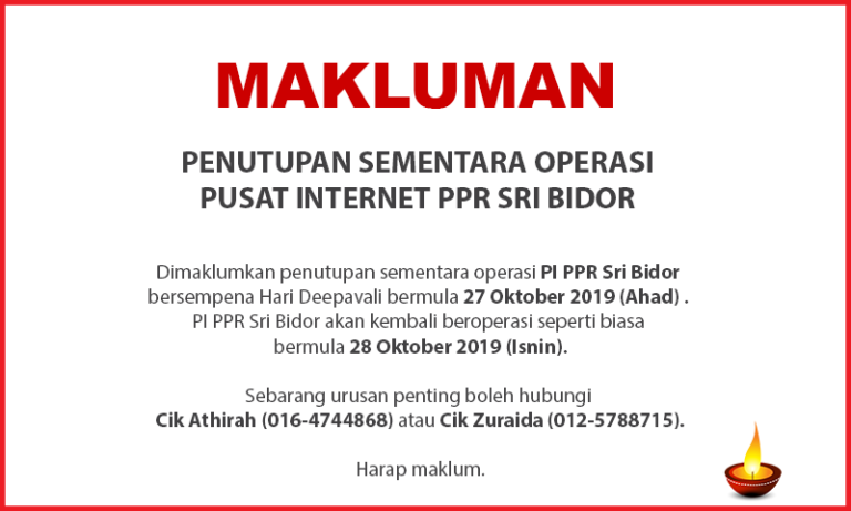 NOTIS PENUTUPAN PIdeepavali